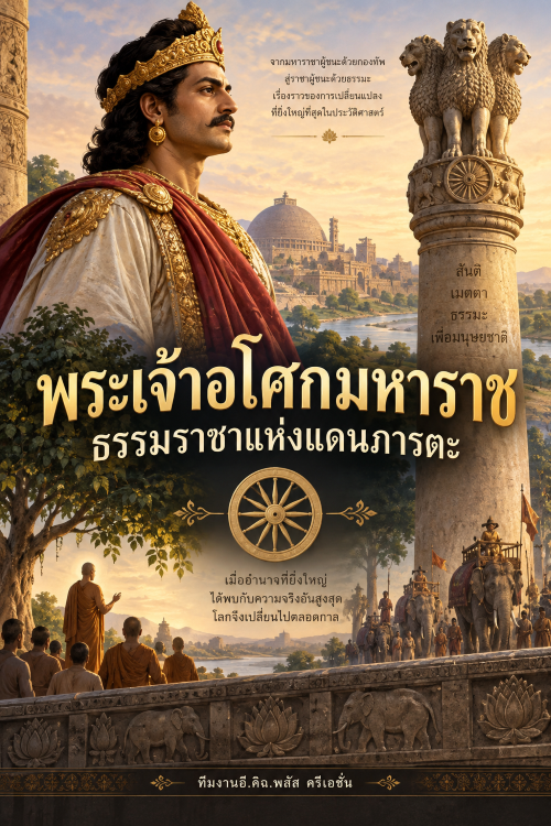 ปก พระเจ้าอโศกมหาราช ธรรมราชาแห่งแดนภารตะ