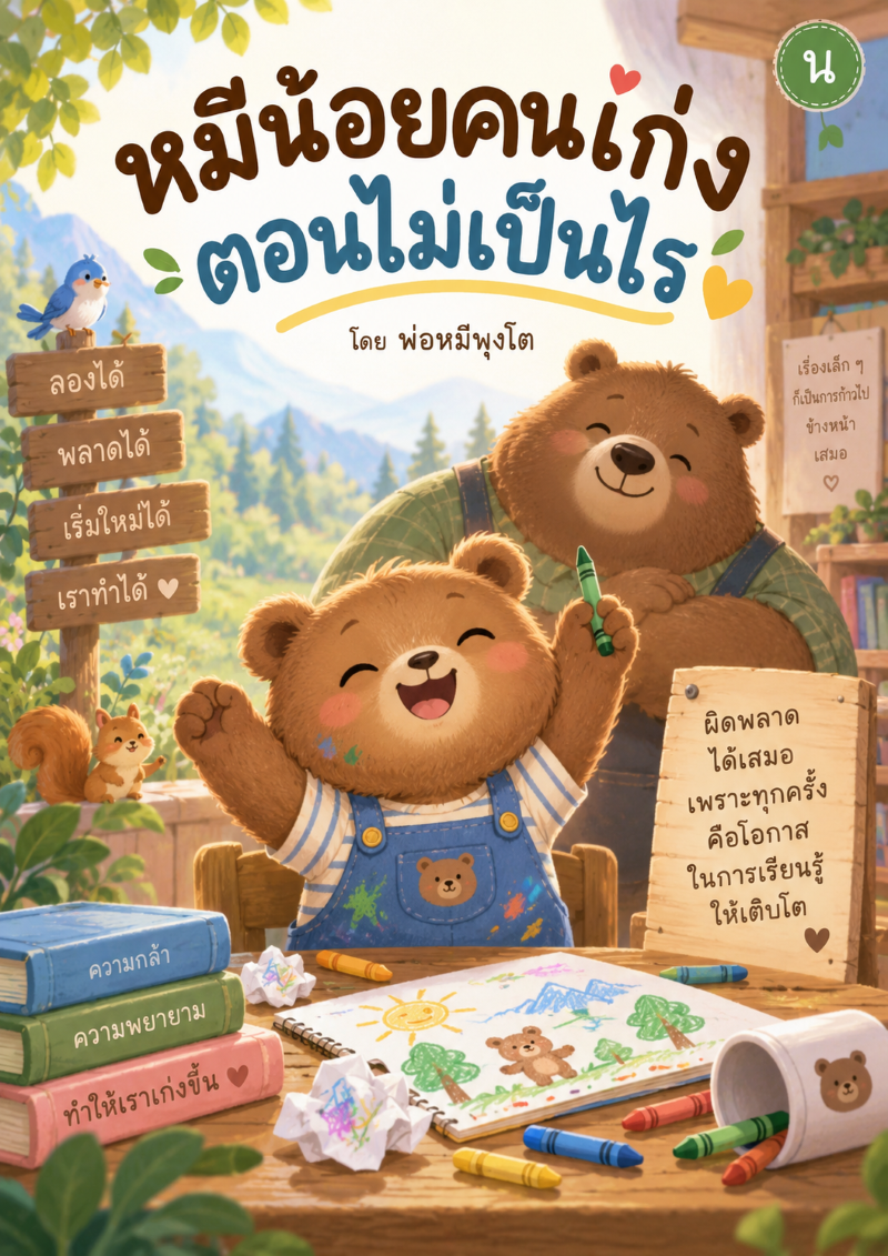ปก หมีน้อยคนเก่งตอนกอดกัน...กอดกัน